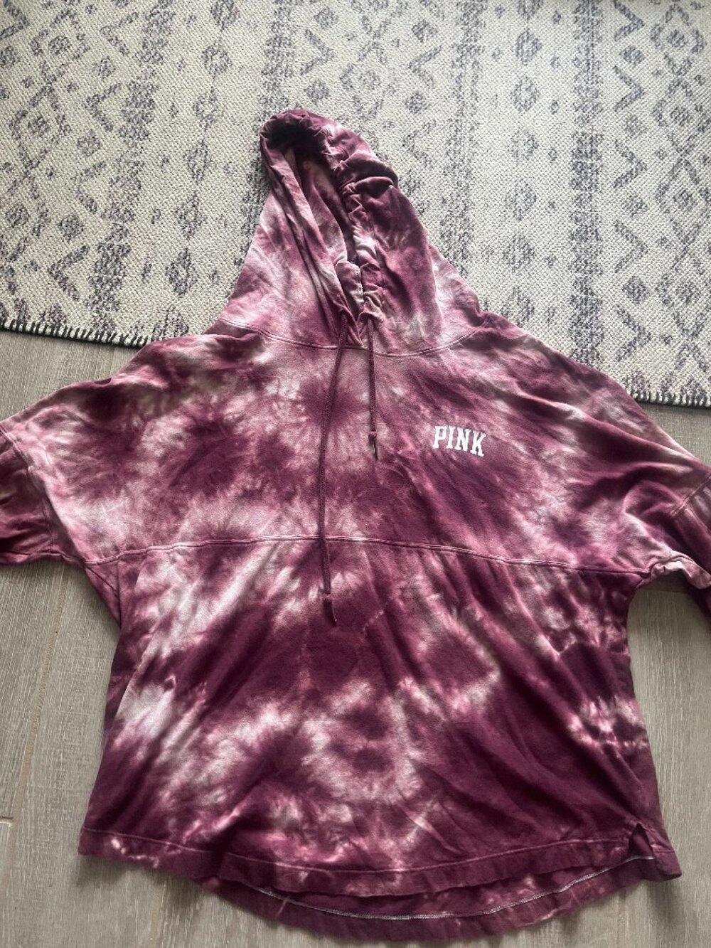 Victoria’s Secret PINK Tie Dye Oversized Hoodie Top | LOVE PINK Graphic
